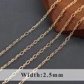 2,5 mm breite 18k vergoldete O-Form Kreuzkette aus Edelstahl für DIY-Schmuck - Länglicher Ovaler Stil (C22702)