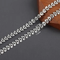 Rhodinierte Herz-Kettenglieder mit radialer Textur für DIY-Schmuck, Silber, 6,5x7,2mm - Silber Radiales Herz Stil (C24203)