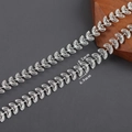 Silberne hohle Blattkette mit Rhodium-Finish, 8,2mm x 6,9mm für DIY-Schmuckdesign - Silber Hohles Blatt Stil (C24204)