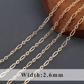 2,6 mm breite 18k vergoldete Gliederkette mit strukturierter Oberfläche für DIY - Geprägter Büroklammer-Stil (C22704)