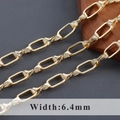 Cadena cruzada forma O bañada en oro 18k de 6,4mm con eslabones de textura espiral - Cadena Dorada de Eslabones Espirales con Alto Pulido (C21413) / 1m