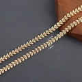 18k gold plated hollow leaf chain links for jewelry making with 5.2mm and 5.8mm width - Gold Wheat Texture Style (C24207)