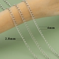 18k gold plated stainless steel O-chain for DIY jewelry making in 2.8mm and 4mm widths - 2.8mm/4.0mm (3 Meters/Pack) / Silver O-Chain (C27702B)