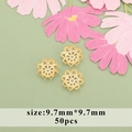 50pcs of 9.7mm 18k gold plated hollow flower bead caps for DIY jewelry making - Hollow Floral Style (11) / 9.7mm (50 Pieces/Pack)