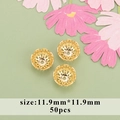 50pcs of 11.9mm gold hollow flower petal spacers for DIY jewelry earring making - Hollow Petal Style (16) / 11.9mm (50 Pieces/Pack)
