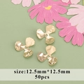 Vergoldete 18k hohle Blütenperlenkappen für DIY-Schmuckherstellung 12,5mm 50 Stück - 12,5mm (50 Stück/Packung)