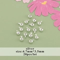 20 cuentas espaciadoras plateadas 4,7mm x 3,5mm para pulseras DIY y bisutería artesanal - Estilo (13) / 20 Piezas (4.7x3.5mm) / Plateado