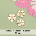 50 Stück 18k vergoldete hohle Blumenzwischenperlen für DIY-Schmuck, 14,1 mm - 14,1mm (50 Stück/Packung)