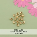 Set de 20 piezas de cuentas espaciadoras chapadas en oro de 18K para pulseras DIY - Estilo (16) / 20 Piezas (4.7x3.5mm) / Oro de 18K