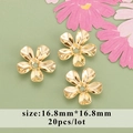 Set mit 20 Stück 18k vergoldeten 16,8mm fünfblättrigen hohlen Blumenperlenkappen DIY - 16,8mm (20 Stück/Packung)