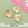 18k vergoldete hohle Blumen-Abstandshalter, 14,6mm Perlen für DIY-Schmuckherstellung 20er - 14,6mm (20 Stück/Packung)