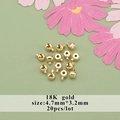 Set di 20 perle distanziatrici cilindriche placcate oro 18K per braccialetti fai da te - Stile (12)