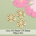Vergoldete 18k hohle Blütenperlen 15,5mm Set mit 20 Stück für DIY Schmuckherstellung - 15,5mm (20 Stück/Packung)