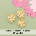 20 Stück 13,4mm 18k vergoldete Blumenperlenkappen für DIY Schmuckherstellung - 13,4mm (20 Stück/Packung)