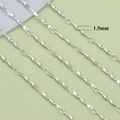 1,5 mm Silber-Torsionskette für DIY-Schmuckherstellung mit 18 Karat Vergoldung - Gedrehte Blechkette / 1.5mm (3 Meter/Packung) / Platin