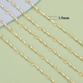 Detaillierte 1,5mm breite 18K vergoldete Singapur-Wellenkette für DIY-Schmuckzubehör - Gedrehte Blechkette / 1.5mm (3 Meter/Packung) / 18K-Gold