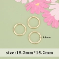 Golden 18k plated bamboo style textured ring accessories in 15.2mm size and 1.8mm width - Gold Bamboo Pattern (M109713)