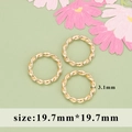 Three 19.7mm 18k gold plated twisted metal rings for DIY jewelry making accessories - Light Gold Twisted (M109717)