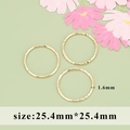 18k gold plated 25.4mm twisted rings for DIY jewelry making with 1.6mm wire diameter - Gold Twisted Accessory (M109720)