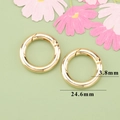 Golden spring O-ring buckle for bags and accessories with 24.6mm outer diameter - 24.6mm / Gold