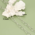 Textured silver chain with 5.8mm and 8mm oval links for DIY jewelry making - Textured Engraved Oval Link Style (C30401B) / 5.8mm-8mm / Silver