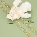 Polished gold curb chains in 5.8mm and 7.8mm widths for DIY jewelry making - Polished Gold Oval Link Chain (C30403A)