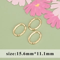Tres colgantes ovales martillados chapados en oro 18k para joyería DIY 15,6mm x 11,1mm - Anillo Ovalado Martillado (M112708)
