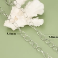 Silver stainless steel oval link chains for DIY jewelry in 5.8mm and 7.8mm widths - Silver Basic Oval Link Chain (C30403B)