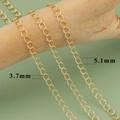 18k gold plated jewelry extension chains in 3.7mm and 5.1mm widths for DIY necklaces - Gold Thick O-Chain (C27703A)