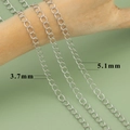 Silver 18k gold plated DIY extender chains in 3.7mm and 5.1mm widths for jewelry making - Silver Thick O-Chain (C27703B)