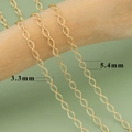 18k gold plated brass extender chain in 3.3mm and 5.4mm widths for DIY jewelry - Gold Textured Oval Chain (C27704A)