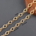 Chaîne à maillons en forme de 8 plaquée or 18k avec anneaux texturés torsadés, pack 1m - Maillon Rond Torsadé en Spirale Or Brillant (C25712)
