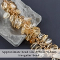 Colgante de pendiente en oro de 18k con piedras naturales amarillas y tamaño de perlas - Estilo Citrino Amarillo (M98701) / 10cm
