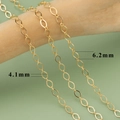 18k gold plated stainless steel paperclip extension chain in 4.1mm and 6.2mm sizes - Gold Wide Paperclip Chain (C27705A)