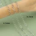 Silver 18k plated extender chain with 4.1mm by 6.2mm oval links for DIY jewelry making - Silver Wide Paperclip Chain (C27705B)