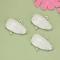 18k gold plated teardrop white gemstone pendants with multi-loop connectors for DIY jewelry - Silver-White