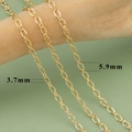 18k gold plated stainless steel 3.7mm and 5.9mm diamond-cut jewelry extension chain - Gold Diamond-Cut Chain (C27706A)
