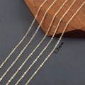 Cadena de eslabones cruzados chapada en oro de 18k y 1,3 mm para bisutería artesanal - 1.3mm / Cadena de Eslabones (C25918) / 3 Metros / Oro de 14K