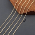 Cadena de eslabones ovalados de 1,7mm bañada en oro 18k para joyería hecha a mano - 1.7mm / Cadena de Eslabones (C25920) / 3 Metros / Oro de 14K