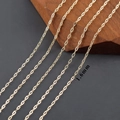Cadena de cable minimalista bañada en oro de 18k y 1,6mm para joyería DIY - 1.6mm / Cadena de Eslabones (C25921) / 3 Metros / Oro de 14K
