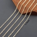 Chaîne à maillons croisés plaqué or 18k de 1,9 mm pour création bijoux DIY - 1.9mm / Chaîne Maille Forçat (C25923) / 3 Mètres / Or 14K