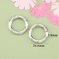 24.6mm silver polished metal spring ring clasps for bags and DIY jewelry projects - 24.6mm / Silver