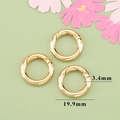 Three 19.9mm gold spring ring buckles with 3.4mm thickness for bags and DIY jewelry - 19.9mm / Gold