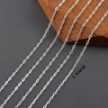 Chaîne à maillons O minimaliste plaquée or 18k 1,6mm matériel de bijouterie - 1.6mm / Chaîne Maille Forçat (C25913) / 3 Mètres / Rhodium