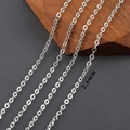 Chaîne croisée argentée polie de 2,6mm pour matériel de création de bijoux DIY - 2.6mm / Chaîne Maille Forçat (C25916) / 3 Mètres / Rhodium