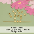 Cuentas espaciadoras facetadas de oro de 18k para joyería, 2,4mm, pack de 200 - Cuenta Redonda Facetada (MB8901A) / 200 Piezas/Paquete (1.9x2.4mm) / Dorado