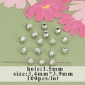 Cuentas redondas facetadas rodiadas plata para joyería DIY agujero 1,5mm 100pzs - Cuenta Redonda Facetada (MB8903B)