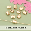 Polished 18k gold-plated 5.7mm drum-shaped spacer beads for DIY jewelry making - Random Shape Block Style (MB6111A)
