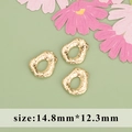 Tres colgantes geométricos dorados con textura martillada para creación de bisutería - Anillo Ovalado Lava Irregular (M112710)