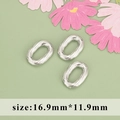 Colgantes ovalados retorcidos plateados para collares DIY de 16,9 mm por 11,9 mm - Anillo Ovalado Retorcido Grande (M112713)